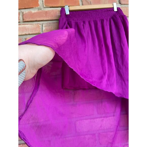 Delia*s, Size Medium, Plum Purple High-Low Chiffon Overlay Skirt, Y2K, Flowy EUC - Picture 2 of 5